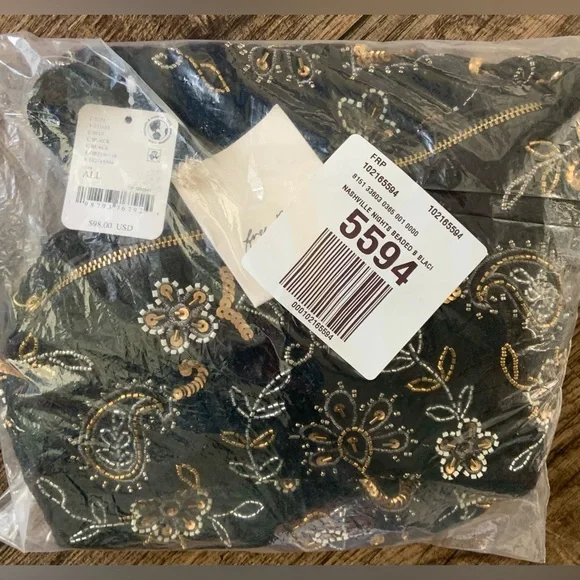 ❤️‍🔥 Free People~ Nashville Nights Beaded Black Bag 
New With Tags And Packaging - Picture 7 of 12